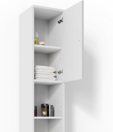 Високий шафа для ванної Vicco Fynn, білий глянець, 30x190 см