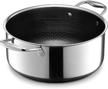 Гусятниця HexClad 4,7 л з антипригарним покриттям і кришкою з нержавіючої сталі, підходить для всіх типів плит, можна мити в посудомийній машині та використовувати в духовці