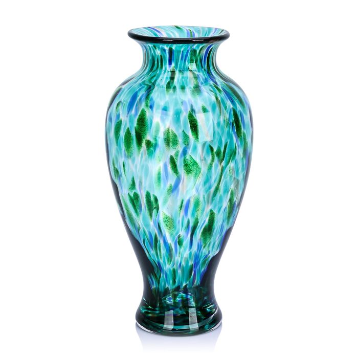 Ваза MuranoGlas Mevs, 30 см, блакитна, для квітів, декор столу, весілля, однотонна