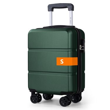 Валіза для подорожей Gepäck, ручний багаж Trolley, жорсткий корпус, коліщатка 360°, кодовий замок, телескопічна ручка, S (46см, 26л), темно-зелений