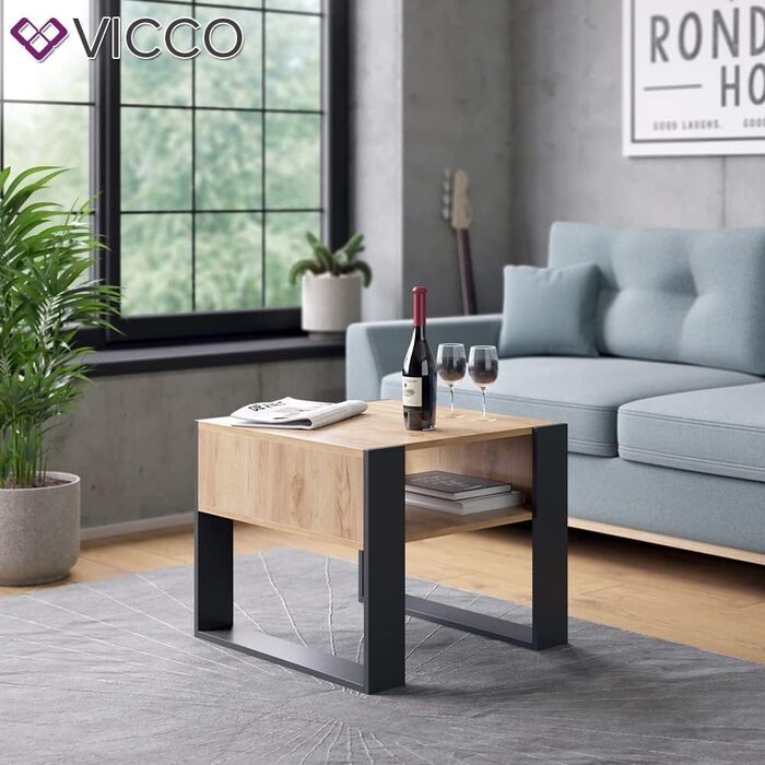 Журнальний стіл Vicco, антрацит/дуб золотий, 59x62 см