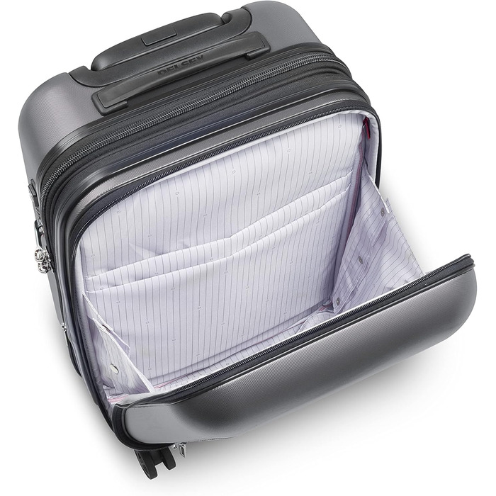 Валіза DELSEY PARIS Segur Slim Line 2.0 на 4 колесах, сіра, розмір L, для ручної поклажі