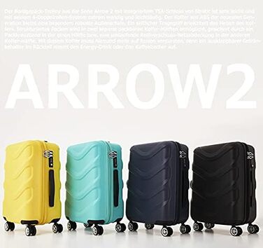 Валіза STRATIC Arrow 2 з жорстким корпусом, 4 колеса, TSA замок, тримач для напоїв, розмір S, жовта