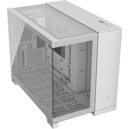 Корпус для ПК CORSAIR 2500X mATX, скло, білий, подвійна камера, сумісний з реверсивним підключенням материнської плати, без вентиляторів