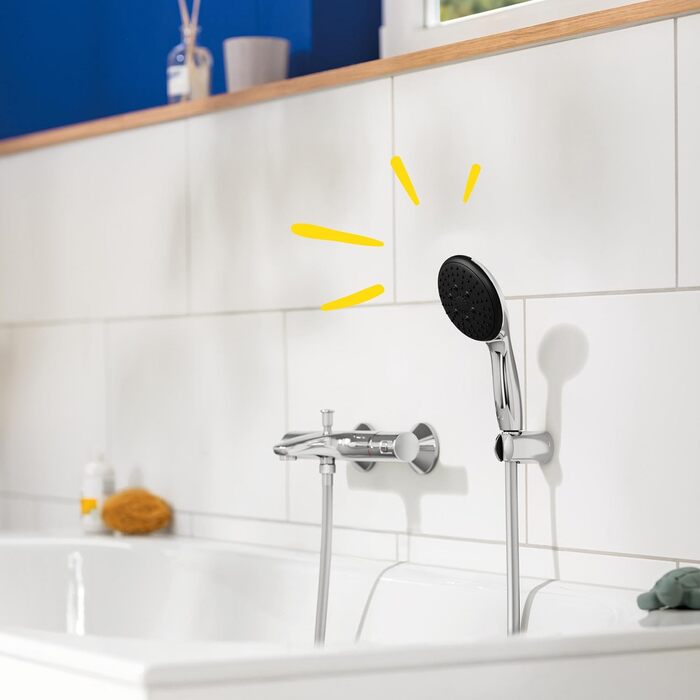 Душова лійка GROHE Vitalio 110 з економним витратою води (8 л/хв), 3 режими розпилення, універсальне підключення, хром, 26031001
