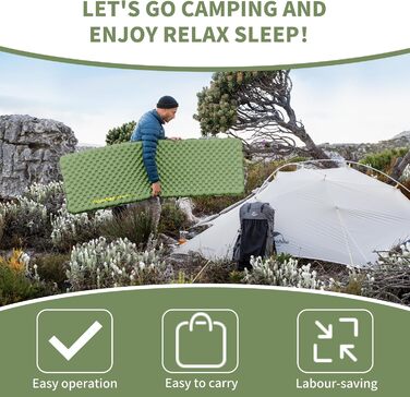 Самонадувний кемпінговий килимок Naturehike Thermal Serie 4.6R Ultralight для зими (-15°C), прямокутний, 196x64 см