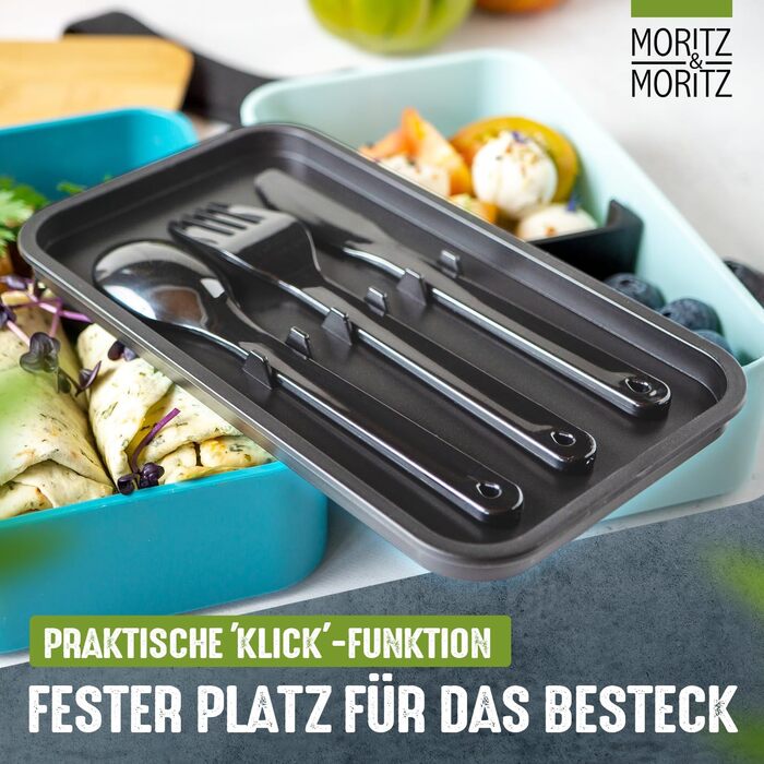 Набір Bento Box Moritz & Moritz (3 шт.) - Японський ланчбокс для дорослих та дітей - Блю