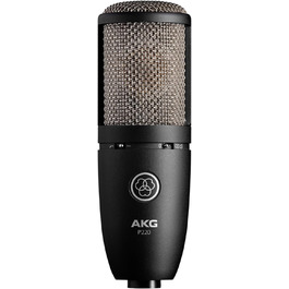 Студійний мікрофон AKG P220 з великою діафрагмою, кардіоїдний, професійна якість, міцний корпус, чорний колір