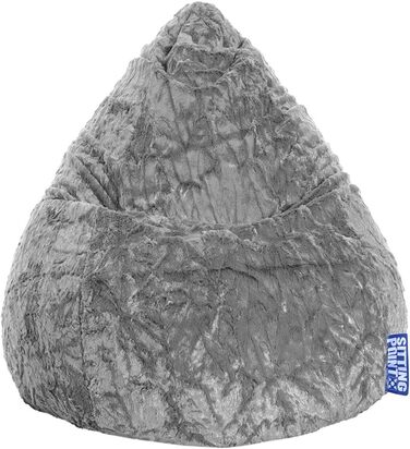 Дитячий мішок-крісло Fluffy L, 120 л, середньо-сірий, до 7 років