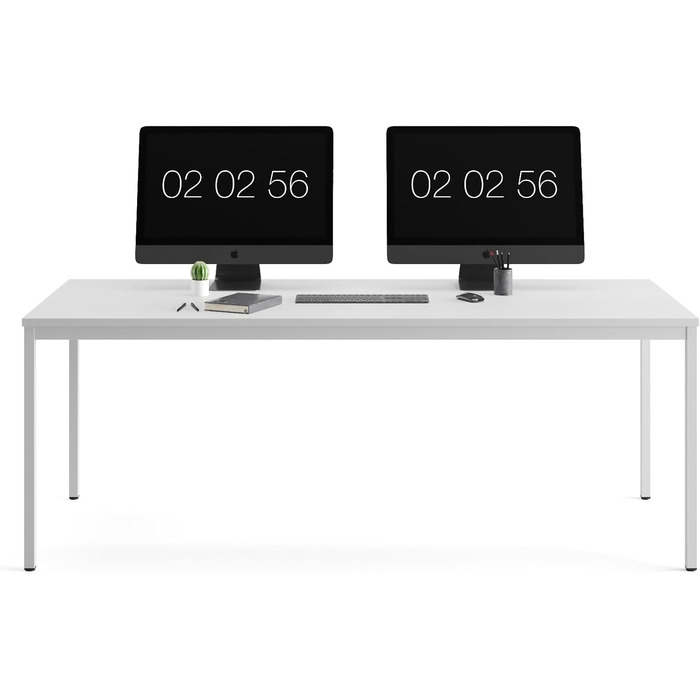 Стіл furni24 140x70x75 см, сталевий, сірий, універсальний – робочий, офісний, кухонний, письмовий, комп'ютерний, ігровий, легка збірка, TÜV/GS