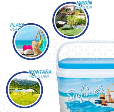Термосумка ColorBaby Aktive 62249 для пляжу, жорстка, 6 л, 29x19x20,5 см, для продуктів, багатобарвна, легка