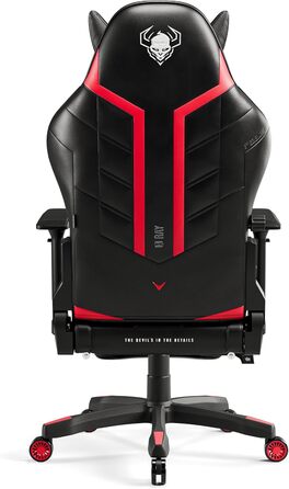 Ігрове крісло Diablo X-Ray, офісне, 4D підлокітники, ергономічний дизайн, перфорована екошкіра, чорний/червоний, розмір L