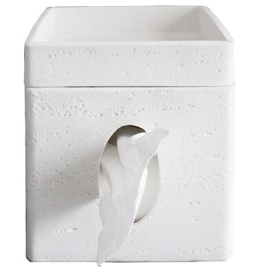 Декоративна коробка-чохол для серветок Kleenex Hymmah, квадратна з підносом, біла — органайзер для спальні, вітальні та туалетного столика