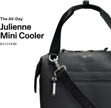 Сумка-холодильник Stanley 1913 All-Day Julienne Maxi Cooler на 7л, чорна, з регульованими ременями та сітчастими кишенями