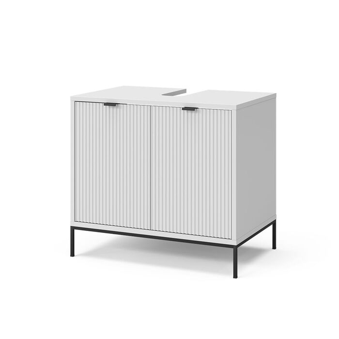 Тумба під раковину Vicco Eliza, біла, 70 x 63 см, 2 дверцята для зберігання аксесуарів для ванної кімнати та косметики