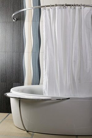 Алюмінієва овальна штанга для душової завіси 90x90 см, хромована кутова стійка для ванної кімнати