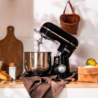 Кухонний комбайн Kitchen in the box Kompakte — планетарний міксер та тістоміс 3.5 л, 10 швидкостей, з насадками (гак, вінчик, міксер), чорний