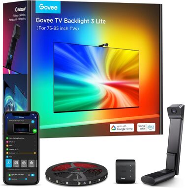 Світлодіодна підсвітка для телевізора Govee TV Backlight 3 Lite з Fish-Eye камерою, для ТВ 55-65 дюймів (5м)
