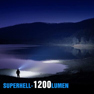 Налобний ліхтар TrustFire MC18 1200 люмен, LED, акумуляторний, водонепроникний, 5 режимів, для бігу, синьо-чорний