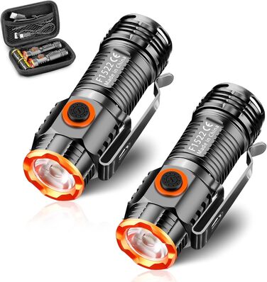 WholeFire Міні LED ліхтарик 1000 люмен USB, водонепроникний, 4 режими, компактний ручний ліхтар для кемпінгу, туризму, екстрених ситуацій