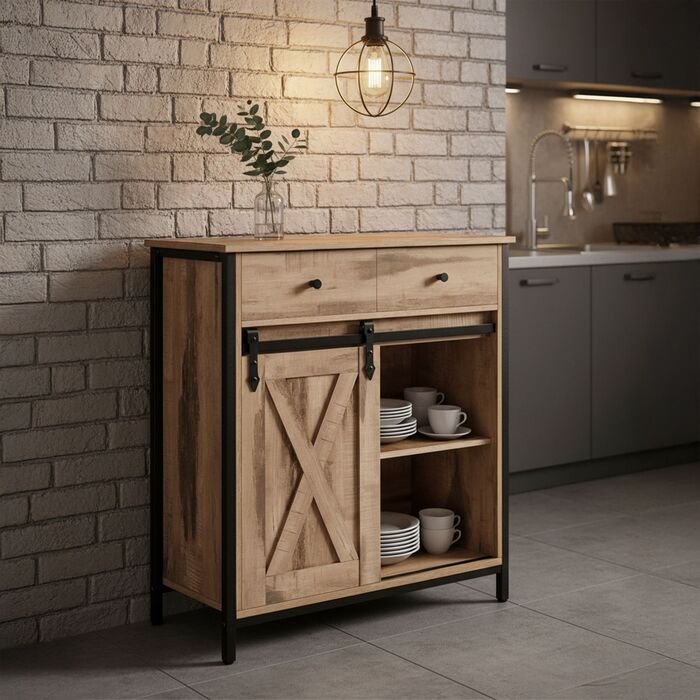 Тумбочка Relaxdays E1-MDF 80x70x30 см