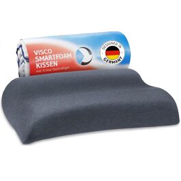 Подушка для шиї MATAR Quickdry: ортопедична піна Memory Foam, швидковисихаючий чохол, для сну на боку та спині, антрацит