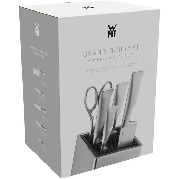 Набір кухонних ножів Grand Gourmet WMF (6 предметів), Німеччина, високоякісна сталь, довжина леза 15 см