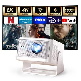 Смарт-проектор Magcubic HY350MAX 4K/8K, WiFi 6, Bluetooth 5.4, Автофокус, 6D автокоррекция трапеції, динамік 12W, поворот на 180°, портативний домашній кінотеатр, чорний