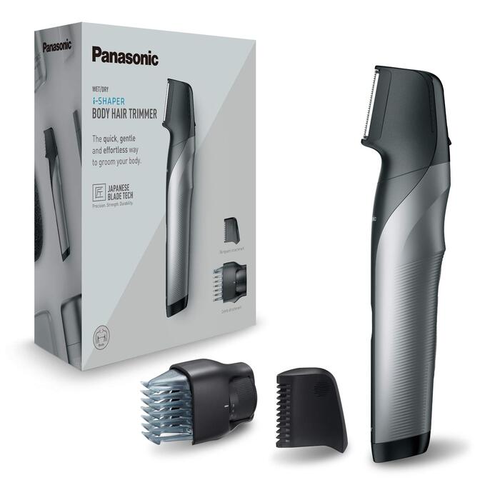 Тример для тіла чоловічий Panasonic ER-GK80-S503, акумуляторний, сталеві леза, i-Shaper, 20 налаштувань довжини, чорний