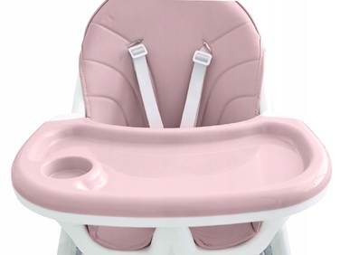 Стілець для годування 2в1 з 5-точковими ременями ECOTOYS, рожевий