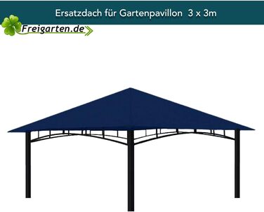 Заміна даху для павільйону 3x3 м Freigarten.de, водонепроникний, панама PVC 370 г/м², модель 3, колір морський синій