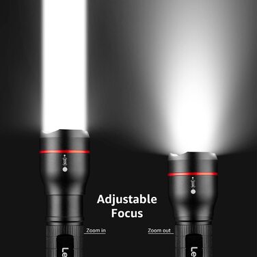 Lepro LED ліхтарик LE2000, надяскравий, 5 режимів, зум, водонепроникний, для кемпінгу, туризму, риболовлі, подарунок (2 шт.)