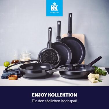 Набір сковорідок BK Enjoy Keramik, 2 шт, Ø 24/28 см, антипригарне покриття, індукція, до 160°C, чорний