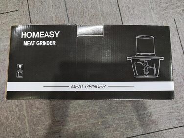 Електрична подрібнювачка для кухні HOMEASY 350Вт, 2 л, з двома швидкостями, 4 леза з нержавіючої сталі, універсальна для м'яса, овочів, фруктів, цибулі
