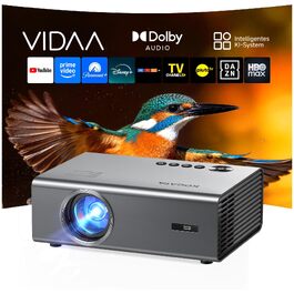 4K Smart проєктор KOGATA з Wi-Fi та Bluetooth: HDR10+, автофокус, 6D Keystone, Dolby Audio. Для дому, саду та стрімінгу (Титан Сірий)
