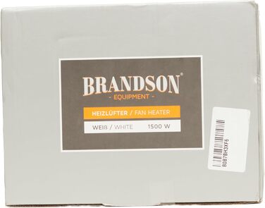Керамічний обігрівач Brandson 1500 Вт, енергоощадний, безшумний, 2 режими, для ванної кімнати, плавне регулювання температури, термозахист, сріблясто-білий