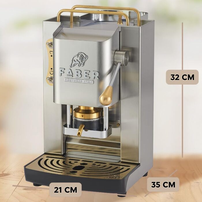 Кавомашина Faber Deluxe 3.0 для ESE 44мм, нержавіюча сталь, 1л, з електроклапаном та регульованим пресом