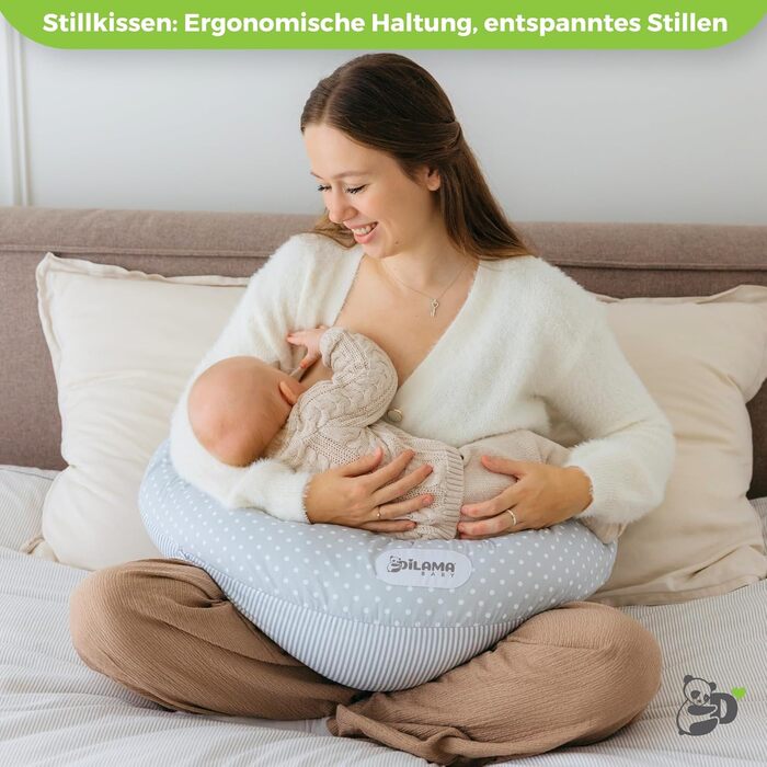 Подушка для вагітних Dilamababy з Memory Foam, бавовняний чохол, підтримка для годування груддю, XXL розмір