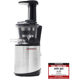 Соковижималка GASTROBACK Slow Juicer Advanced Vital, чорна, срібляста, повільного віджиму, для овочів і фруктів