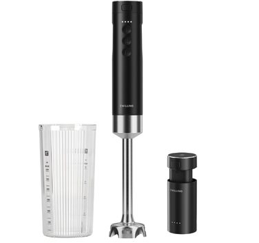 ZWILLING XTEND Бездротовий занурювальний блендер, стартовий набір з акумулятором та зарядною станцією, BLDC-двигун, 110 Вт, міксер з чашею, чорний