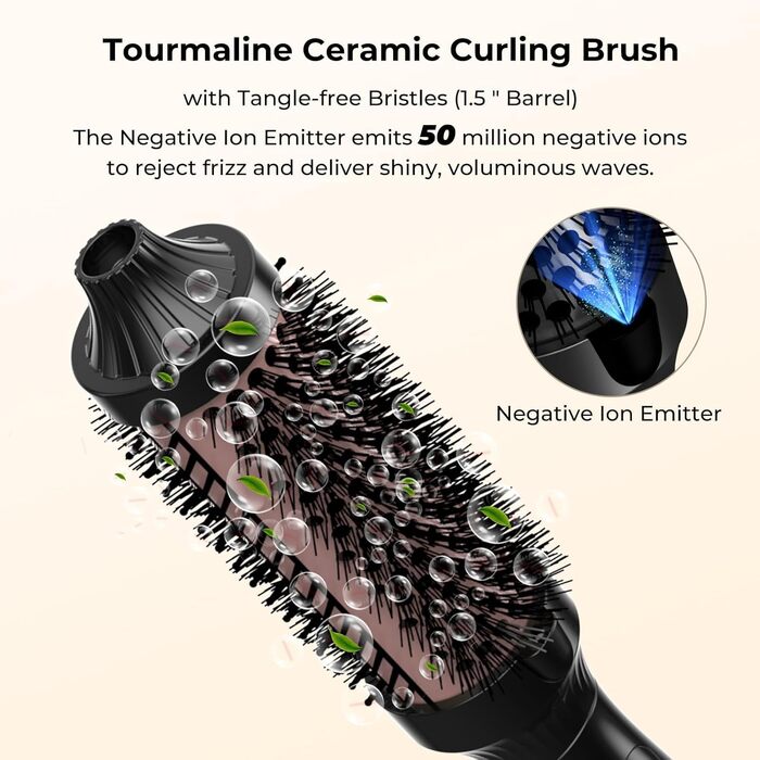 UKLISS Hairstyler 6-в-1 Airbrush: Професійний фен-щітка, стайлер для волосся 1000W (Срібно-Золотий/Рожеве Золото)