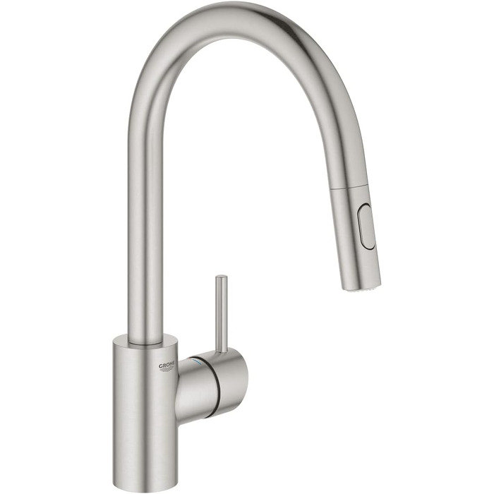 Змішувач кухонний GROHE Concetto Supersteel 31483DC2 з висувним душем, поворотний 360°, економія води, нержавіюча сталь