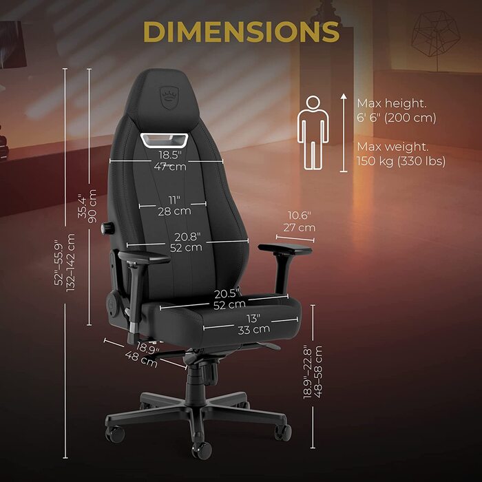 Ігрове крісло noblechairs Legend Black Edition, екошкіра, 4D підлокітники, до 150 кг
