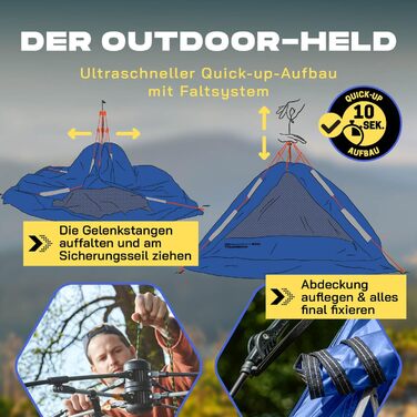 Намет Lumaland Outdoor Pop Up для 2-3 осіб, купольний, швидкорозкладний, для кемпінгу, подорожей, трекінгу та фестивалів, 215x195x120 см, з сумкою