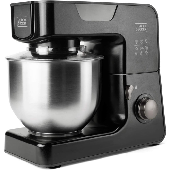 Кухонний міксер BLACK+DECKER BXKM1000E, 1000 Вт, 5,2 л, 8 швидкостей, турборежим, нержавіюча чаша, червоний