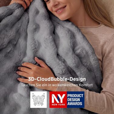 Електрична грілка-ковдра BEDSURE для ліжка та дивана, 130x180 см, сіра