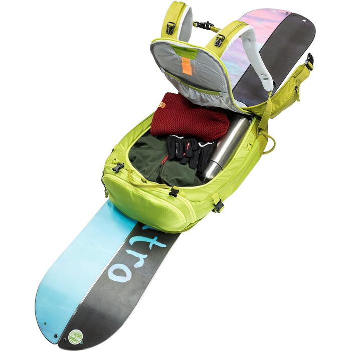 Жіночий туристичний рюкзак Deuter Freerider Pro 32+10 л, для лижних турів, зелено-жовтий