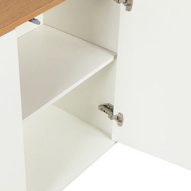 Сервант KELO S 160x40x76 см, 3 дверцята, білий/дуб hjh LIVING
