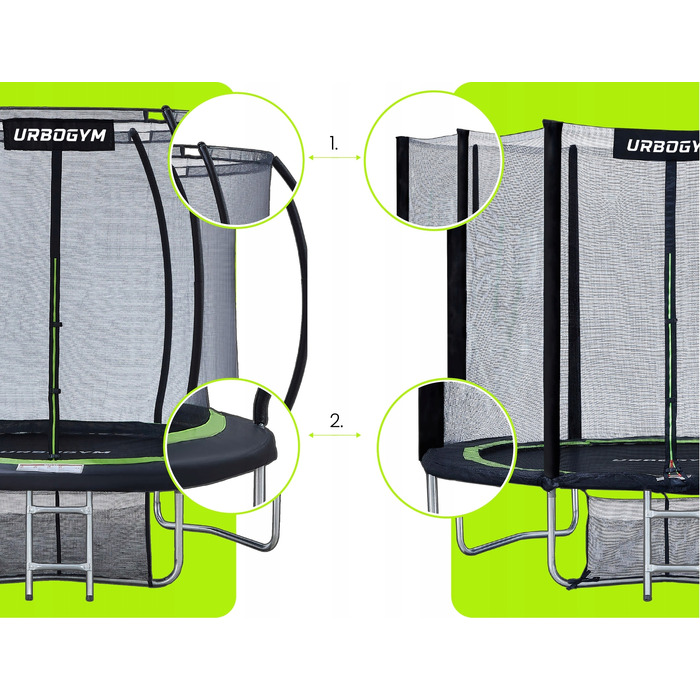 Батут із захисною сіткою Urbogym 312 см FT 10 (304-312 см)
