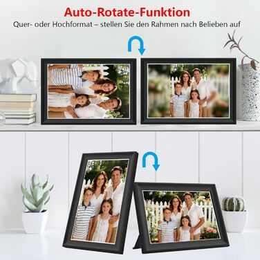 FRAMEO Цифрова фоторамка FRAMEO 11 дюймів, 64 ГБ, WiFi Smart, сенсорний екран FHD 1920 x 1280, IPS, автоматичне обертання, підтримка SD-карт на USB-накопичувачі, 2,4/5 ГГц, керування застосунком через Frameo